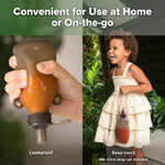 haakaa Happii Bear Silicone Goody Pouch,Reusable Baby Food Pouches for Homemade Organic Purees, Juices, Smoothies, and Yogurt - Perfect for Toddlers and Kids - 2 Pack, 6oz