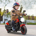 Costzon Toddler Motorcycle, 6V Battery Powered Electric Motorcycle with Detachable Training Wheels, Soft Start, Headlights & Music, Kids Motorcycle Ride on Toy for Toddlers Boys Girls 18+ Months (Red)