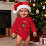 My First Christmas Outfits Romper Infant Baby Boy Girl Xmas Tree Onesie Bubble Sweatshirt Bodysuit Holidays Clothes