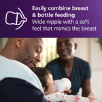 Philips Avent Natural Baby Bottles with Natural Response Nipples (Medium Flow, Flow 3), with Seahorse and Starfish Design, 9oz, 4-Pack, SCY903/68