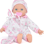 Gift Boutique - 12 Inch Soft Body Baby Doll in Gift Box, Baby Doll with Bottle and Pacifier, Blanket and Pink Floral Clothes