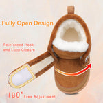 Scurtain Toddler Fur Boots Boy Girl Fuzzy Bedroom House Slippers Brown Size