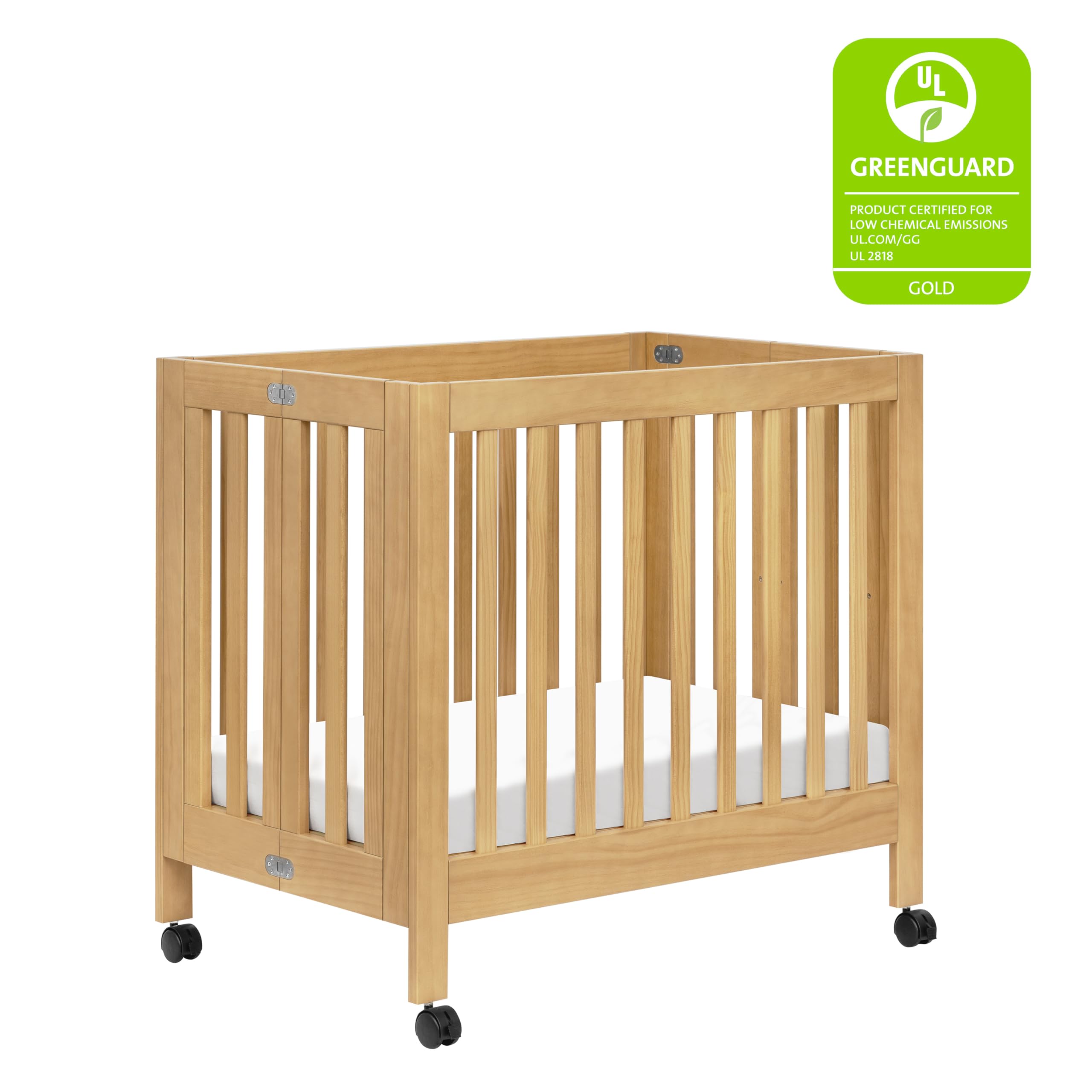 Babyletto Origami Mini Crib with Wheels - GREENGUARD - Mini Cribs