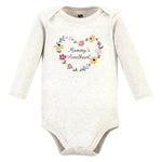 Hudson Baby Unisex Baby Cotton Long-Sleeve Bodysuits, Soft Painted Floral, 12-18 Months