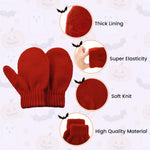 Toddler Mittens Kids Soft Knitted Gloves Warm Toddler Winter Mittens Thick Cold Protection Gloves for Baby Boys Girls White