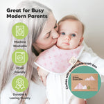 8-Pack Organic Baby Bibs for Boys, Girls - Soft Cotton Drooling and Teething Baby Bibs, Baby Girl Bibs, Baby Boy Bibs, Baby Drool Bibs for Baby Girl, Boy, Newborn Infant Bibs(Blush)