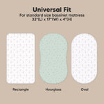 2-Pack Organic Bassinet Sheets for Girls, Boys - 100% Cotton Bassinet Mattress Sheets Compatible with Halo Bassinest Swivel Sleeper, Graco, Baby Delight, Chicco,Unisex Fitted Bassinet Sheets(Bunnies)