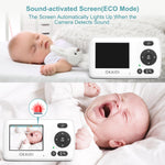 OKAIDI Video Baby Monitor with Camera and Audio, 2.4'' Portable Travel Baby Monitor, 1000ft Long Range Transmission, Baby Monitor No WiFi, Infrared Night Vision, VOX Mode, Baby Monitor