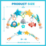Jollybaby Musical Bassinet Stroller Crib Mobile Toy for Baby 0-6-12 Months, Infant Clip On Arch Hanging Toy with Music, Montessori Sensory Nursery Mobiles Attachment Toy for Newborn Gift - Starfish