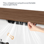 HOOBRO Toy Box, Toy Chest with 2 Safety Hinges, 39.4" Storage Bench, Wooden Storage Chest, for Entryway, Bedroom, Living Room, White and Walnut WH494CW01