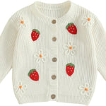 Toddler Baby Girl Cardigan Christmas Knit Sweater Long Sleeve Button Down Knitwear Kids Fall Winter Coat