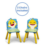 Delta Children Kids Table Storage (2 Chairs Included) -Ideal for Arts & Crafts, Snack Time, Homeschooling, Homework & More, Baby Shark, 3 Piece Set