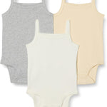 Amazon Essentials Baby Girls' Sleeveless Bodysuits, Pack of 3