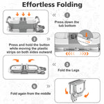 Collapsible Baby Bathtub for Newborn, Foldable Baby Bath Tub with Thermometer & Soft Floating Cushion & Drain Hole, Portable Travel Infant Bath Tubs for Newborns to Toddlers 0-36 Months Boys, Grey
