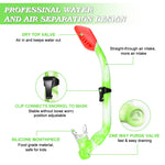 Kids Snorkel Set Dry Top Snorkeling Gear for Kids Youth Boys Girls Junior Age 5-15,Tempered Glass Swimming Diving Mask and Snorkel Set 180 Degree Panoramic View (Green)