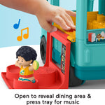 Fisher-Price Little People Musical Toddler Toy Serve It Up Food Truck Vehicle with 2 Figures for Pretend Play Kids Ages 1+ Years