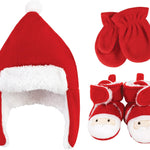 Hudson Baby Girls' Trapper Hat, Mitten and Bootie Set