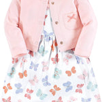 Hudson Baby Baby Girls' Cotton Dress and Cardigan Set