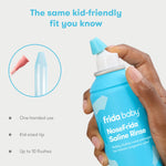 Frida Baby Saline Rinse for Toddler, Kids, Ages 2+, Saline Rinse for Sinus, Instant Congestion Relief & Allergy Relief, Flush Out Allergens, Mucus, Pollen, Dust, Safe for Daily Use
