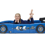 Delta Children Grand Prix Race Car Toddler-to-Twin Bed, Blue