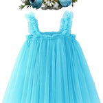 BGFKS Layered Tulle Tutu Dress for Toddler Girls,Baby Girl Rainbow Tutu Princess Skirt Set with Flower Headband.