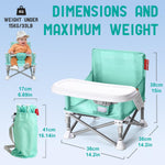 Tiny Marvels Portable 3-in-1 Baby Booster Seat – Cozy Floor Seat, Feeding Seat with Tray, Toddler Booster – Compact, Foldable, Safe with Child Safety Belt Carry Bag – Perfect for Travel & Family Time