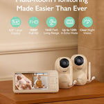 Momcozy Baby Monitor with 2 Cameras 5.5" 1080P Full HD Split Screen Video Baby Monitor with Camera and Audio, No WiFi 5800mAh Battery, ECO, VOX, Clear Night Vision 1640ft Range (SD Card not Included)