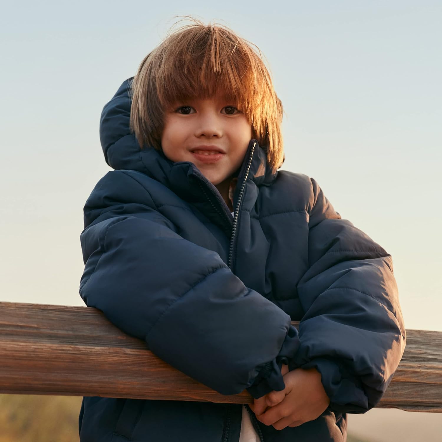 Amazon Essentials x Sofia Grainge Babies, Toddlers, and Boys' Water-Resistant Hooded Puffer Jacket