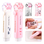 Amaxiu Cute Cat Paw School Supplies - 4PCS Kawaii Erasers & 2PCS Retractable Pencil Sharpeners for Office, Home, School