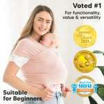 KeaBabies Baby Wrap Carrier - All in 1 Original Baby Carrier Newborn to Toddler Sling, Easy to Wear, Hands Free Bonding, Lightweight, Breathable Infant Wraps (Dusty Pink)