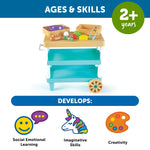 Learning Resources New Sprouts Prep ‘n’ Store Kitchen Island - Pretend Play Kitchen for Toddlers, Food Toys, Imaginative Role Play and Social Skills, Grocery Playset, Gifts for Boys and Girls