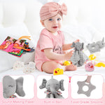 Zopeal 22 Pcs Deluxe New Baby Gift Basket, Baby Shower Gifts Essentials Stuff for Girls Newborn Baby Girls Gift Set for Expecting Moms Gifts Diaper Caddy Organizer