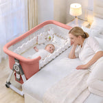 Nawahev Baby Bassinet,3 in 1 Baby Bassinets Bedside Sleeper with Wheels and Mosquito Net,Bedside Bassinet for Baby with Comfy Mattress, Mattress&Breathable Mesh,Storage Basket