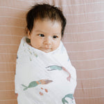 Little Unicorn Premium Cotton Swaddle Baby Blanket | Breathable Fabric | for swaddling, Play, Nursing & More (Mermaids)