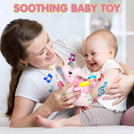 Baby Bilingual Musical Elephant Stuffed Animals Toys,Infant Early Learning Toy with Light-Up Music & Crinkle,Tummy Time Toys for 0 3 6 9 12+ Months for Baby Boy Girl Gift,Pink