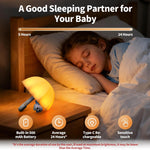LED Umbrella Night Light, Rechargeable Touch Lamp for Nursery, Bedside Lamp with Cute Animal Design, White (White)