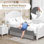 Costzon Bed Rail for Toddlers, 2 PCS Extra Long Swing Down Safety Bed Guards w/Straps for Convertible Crib, Kids Twin, Double, Full Size, Queen & King Bed, Folding Bed Rails for Baby (71-Inch, Gray)