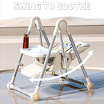 Baby High Chair,Chairs for Babies and Toddlers,Adjustable 2 Swing Chair,Babies and Toddlers for 1+ Years Old/Locking Wheels/Detachable PU Cushion