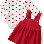 Kucnuzki Newborn Baby Girl Clothes Toddler Long Sleeve Ruffle Romper Top Infant Skirt Set Little Girl Overall Dress