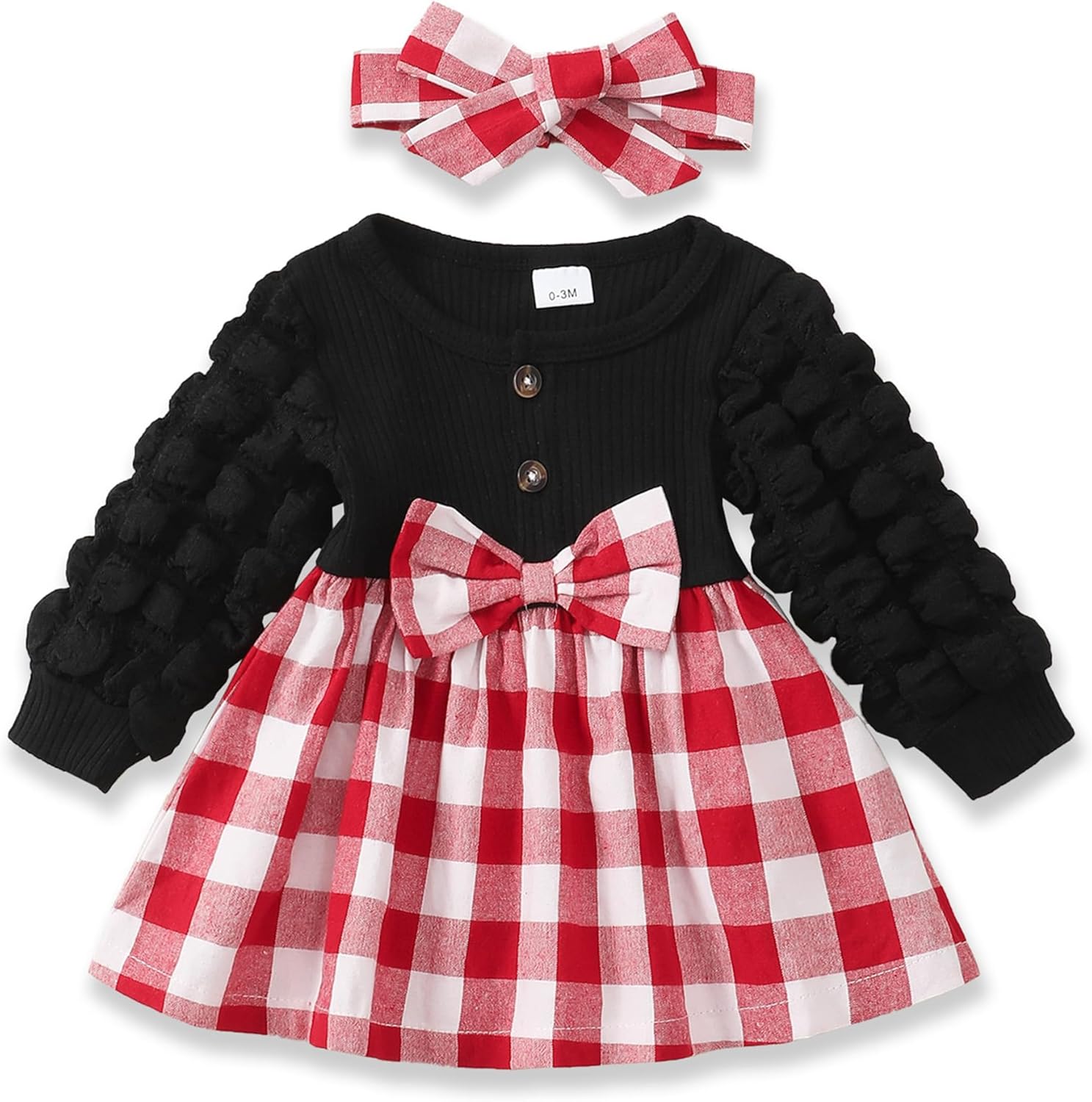 Baby Girl Dress Infant Clothes Newborn Fall Winter Outfits Plaid Dresses Cute Birthday Gifts Holiday Princess Dress for Girls