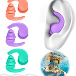 Kids Swimming Ear Plugs,3 Pairs Waterproof Reusable Silicone Child Swim Earplugs for Swimming Surfing Bathing Showering,Small Children Water Ear Plugs Suitable for Boys and Girls (Kids 6-14 Years Old)