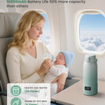 Portable Bottle Warmer Extended Battery Life - Dual Heating Modes for Breast Milk & Water, 17 Ounces, Fast Heating, Ideal for Travel, Outdoor, Baby Shower, Green