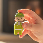 PlanToys Wooden 4 Piece Service Crew (6268) | Sustainably Made from Rubberwood and Non-Toxic Paints and Dyes