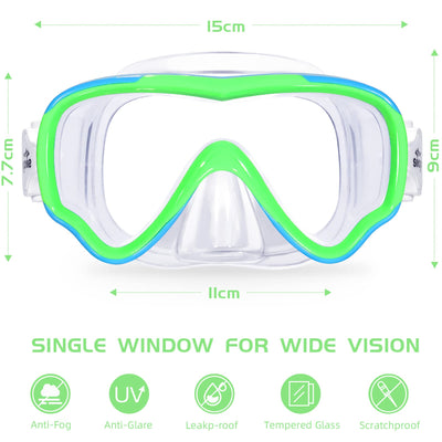 Seago Kids Swim Goggles Swimming Goggles for Kids Boys Girls Toddlers Youth 5-15 Anti-Fog 180° Clear Goggles No Leak Water Pool Underwater Swim Goggles with Nose Cover Swimming Diving Equipment