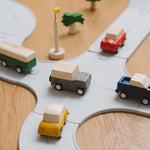 PlanToys® Vehicle Set Wooden Montessori Play Set | Early Movement, Imagination and Practical Life Exploration | Eco Friendly Car Set for Indoor and Outdoor Play