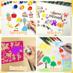 32 PCS Drawing Stencils Set for Kids, Reusable Drawing Painting Stencil Templates for Kids,Animals Unicorn Mermaid Dinosaur Princess Mixed Style Stencil for Art Projects,Classroom Crafts,Wall Decor