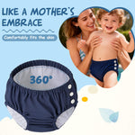 Durio Newborn Swim Diaper Waterproof Diapers for Swimming Washable Swimming Diapers A Navy 12-18 Months
