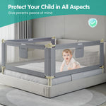 UWRVH Bed Rails for Toddlers，Toddler Bed Rails，Bed Rail for Baby - Adjustable Height Bed Guard with Child Safety Lock, Universal Fit for King/Full/Twin Beds (Grey, 1 Side 82.5Inch)
