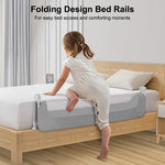 UNAPHO Bed Rail for Toddlers,Swing Down Kids Bed Rails Guard for Twin,Full,Queen,Bunk Size Bed,Extra Tall Child Bed Rail Guard with Reinforced Anchor Safety System,59" L x 31" H,Grey
