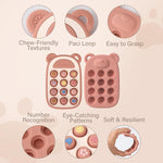 Moonkie Silicone Press Phone Teething Toy for Baby 3 Months+ | Soft BPA-Free Teether with Icon & Number Pop Bubbles | Ideal Gift for Baby Girls